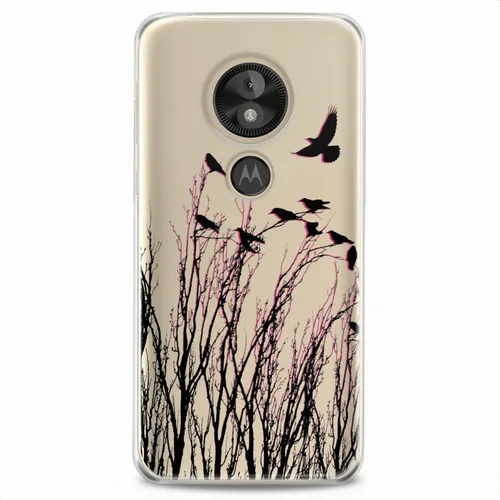 Vista 8 de Funda de TPU compatible con Motorola G9 G8 Plus G7 E20 P40 Z4 Edge 20 G22 Stylus Clear Pattern Phone Grand Cute Flock Ravens Slim Fit Soft Tree