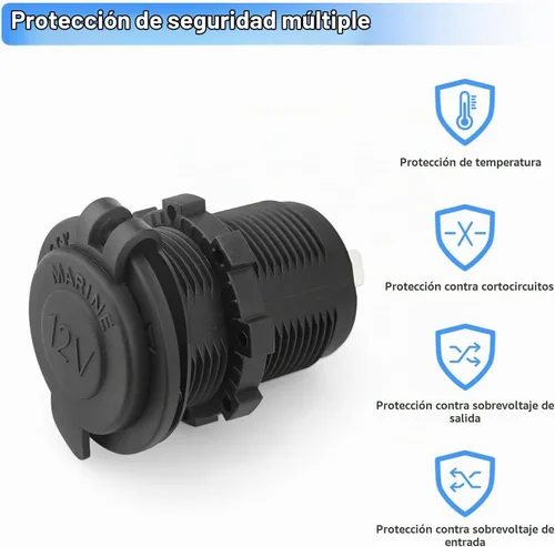 Vista 4 de Enchufe de encendedor de cigarrillos de automóvil de 12 V, impermeable y a prueba de polvo, para automóvil, camión, motocicleta, barcos, cuatrimoto