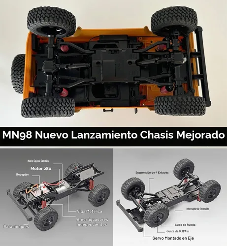 Vista 5 de HLSFWDRIVE Camión teledirigido de la correa eslabonada MN98 RC Off Road