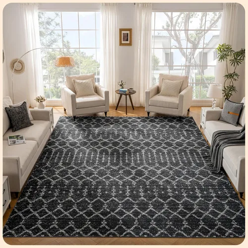 Vista 132 de Istana Alfombra larga antideslizante de 2.5 x 8 para el hogar, para pasillo y cocina, lavable, sedosa y suave al tacto, elegante, color azul y marfil