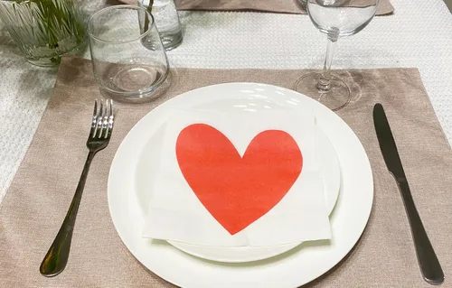 Vista 2 de 100 servilletas de almuerzo, a granel, servilletas de amor, servilletas impresas, servilletas de papel decorativas de 2 capas, desechables