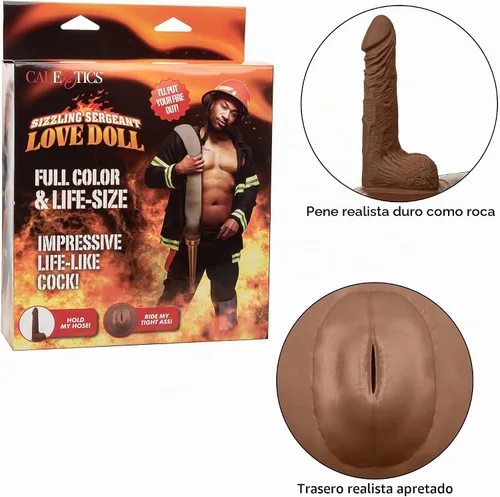 Vista 5 de CalExotics Sizzling Sargento Amor Muñeca Explotación Muñeca Sexual - Marrón