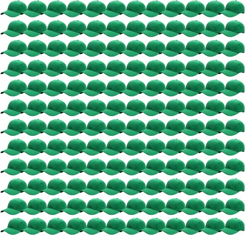 Vista 30 de Falari - 24/144 unidades de gorra de béisbol unisex, lisa y de tamaño ajustable, venta al por mayor Paquete de 144 verde militar