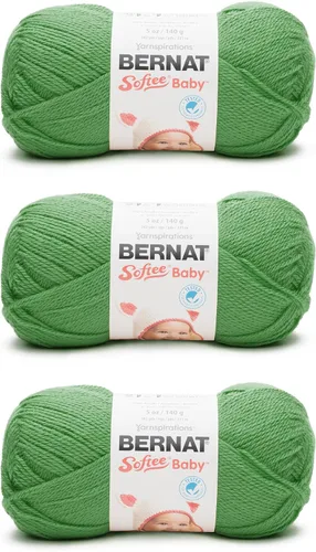 Vista 30 de Bernat Softee - Ovillo de lana para bebé, 5 onzas, calibre 3 ligero, color verde hierba
