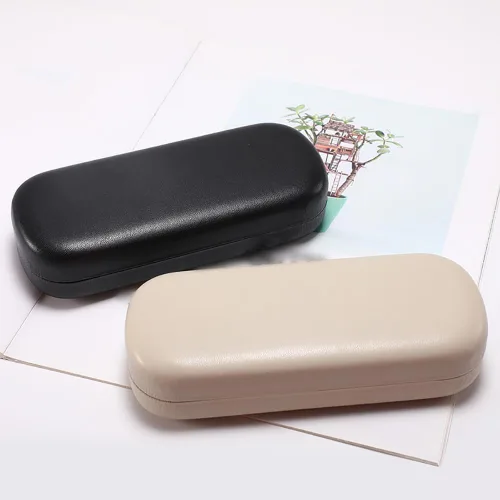 Vista 2 de Funda de cuero PU para gafas de sol, funda rígida para gafas de sol, ligera, portátil, estuche para gafas de viaje, fundas protectoras para gafas
