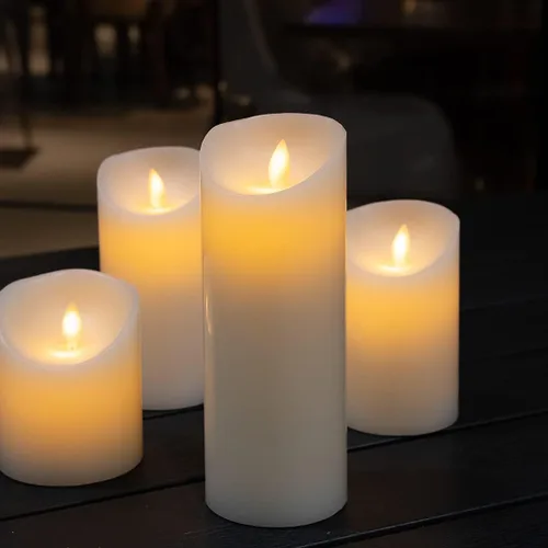 Vista 7 de Fire Tek - Vela de pilar sin llama de 3 x 7 pulgadas, 1 vela LED programable, llama bailarina, para el hogar, bodas y fiestas, vela blanca de pilar