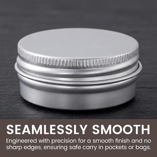 Vista 3 de Verdial 6 latas pequeñas de 0.5 onzas con tapas, tarros de lata recargables de aluminio de 0.0 fl oz, recipiente redondo vacío para bálsamo labial