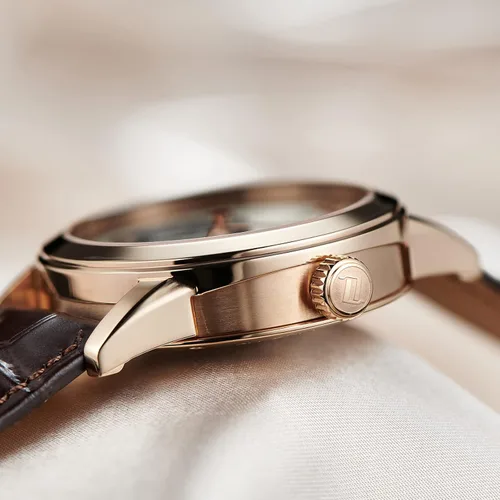 Vista 5 de OBLVLO Relojes casuales de lujo con diseño de esqueleto, oro rosa, relojes automáticos, cristal de zafiro VM-S