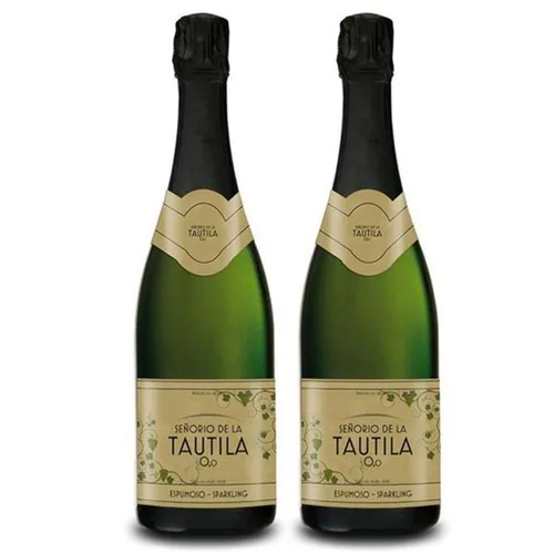 Vista 3 de Senorio de la Tautila Espumoso Blanco Vino Espumoso Blanco Espumoso 0,0% sin alcohol de España 25.4 fl oz, Certificado Halal y Vegano (1 Botella)