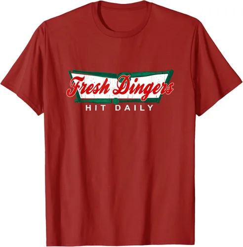 Vista 46 de Camiseta divertida de béisbol y softbol Don't Bunt Hit Fresh Dingers, Negro