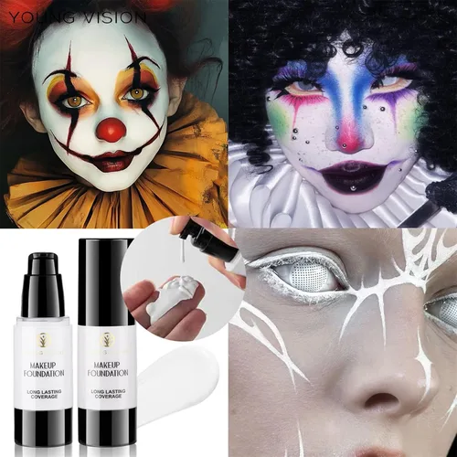 Vista 4 de Base líquida blanca para maquillaje de Halloween, maquillaje líquido