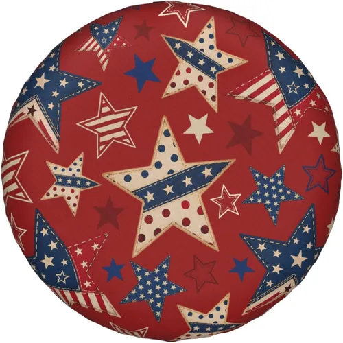 Vista 8 de Spare Tire Cover Vintage American Flag for Rv Trailer American Stars Red