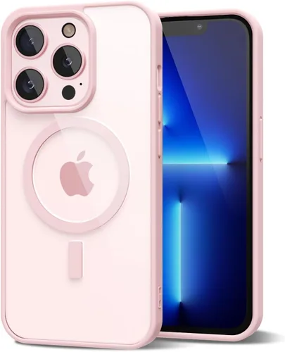 Vista 23 de oakxco Funda magnética transparente compatible con Magsafe, bonita funda delgada y transparente de poliuretano termoplástico no amarillenta, carcasa