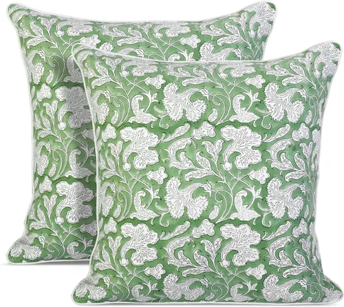 Vista 12 de Ridhi Juego de 2 fundas de almohada decorativas de 16 x 16 pulgadas con estampado de bloques de color azul aguamarina para sala de estar