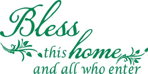Vista 15 de Decoración de calcomanía de vinilo con texto en inglés “Bless This Home and All who Enter”, para la entrada o la sala de estar