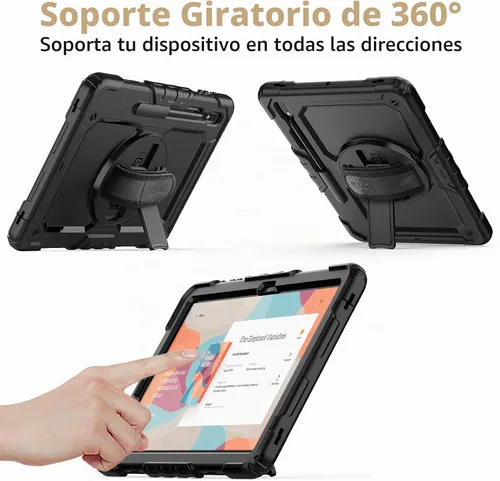 Vista 4 de SEYMAC stock Funda para Samsung Galaxy Tab S7 FE / S8 Plus 5G Funda de 12.4 pulgadas con protector de pantalla portalápices