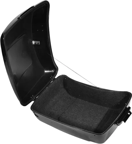 Vista 6 de XMT-MOTO King Tour Trunk + almohadilla de respaldo envolvente+estante de montaje negro+accesorios de acoplamiento para Harley Touring Road King Road