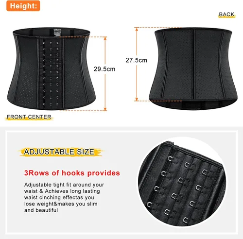 Vista 5 de TERODACO Corsé de cintura para mujer, faja de látex debajo del busto, faja de cintura para control de abdomen, reloj de arena, moldeador de cuerpo
