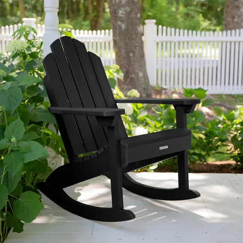Vista 2 de highwood Classic Westport Adirondack - Silla mecedora, tamaño único, color negro