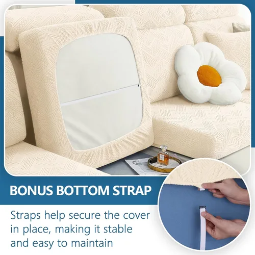 Vista 4 de hyha Fundas individuales para cojines de sofá, fundas elásticas para cojines de sofá mágicas y lavables, funda deslizante para sofá de perro