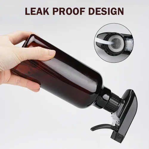Vista 4 de Botellas de spray de plástico Hethyo Botellas de spray vacías 16.9oz/500ml Paquete de 2 botellas de pulverización resistentes Botella de agua
