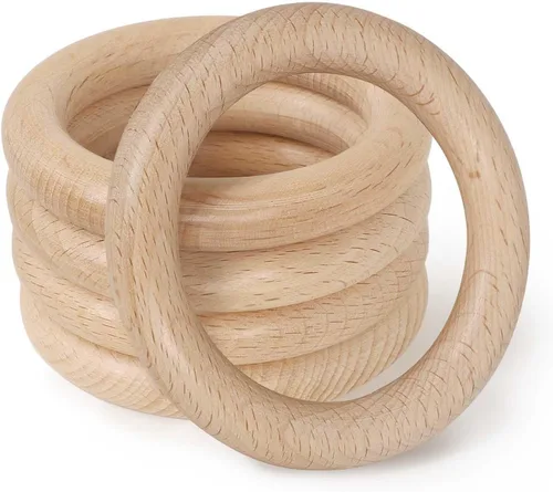 Vista 28 de FoDau770 5 anillos de madera de haya natural, anillos de madera maciza sin terminar, círculos de madera resistente, círculos de macramé