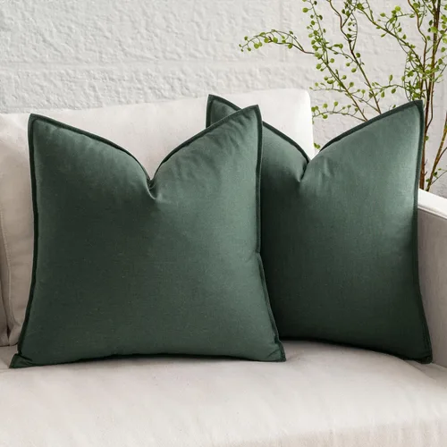 Vista 9 de MIULEE - Paquete de 2 fundas de cojín decorativas de lino, estilo bohemio y moderno, suaves, acento euro, para cama, neutral, fundas de cojín