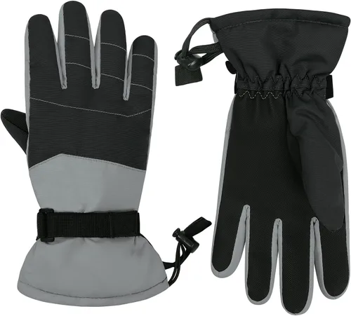 Vista 2 de American Trends Guantes de nieve para niños, guantes de invierno impermeables, guantes de esquí para niños y niñas, clima frío, guantes de snowboard
