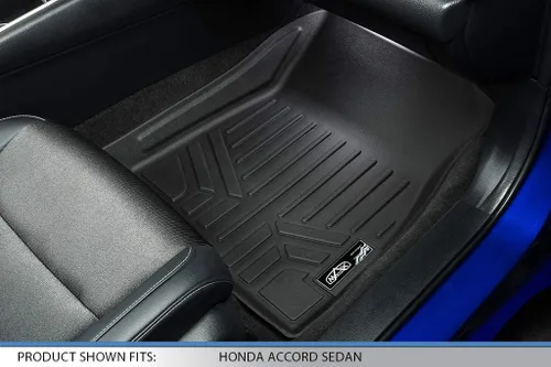 Vista 3 de SMARTLINER - Juego de tapetes de piso de ajuste personalizado de 2 filas compatibles con Honda Accord 2018-2022