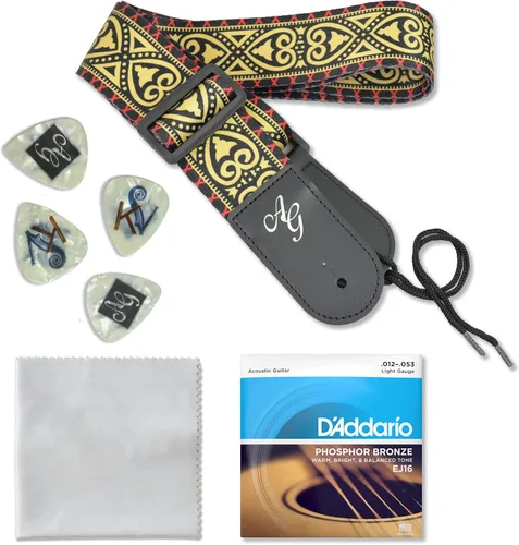 Vista 7 de Antonio Giuliani DN-3 Guitarra acústica de caoba con estuche de transporte y accesorios - Paquete completo de guitarra - Dreadnought