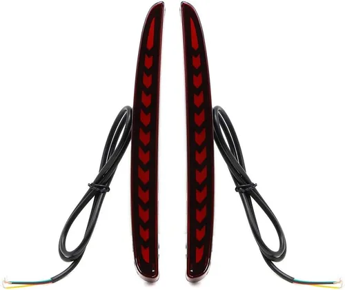 Vista 3 de Dreamseek Reflector LED para parachoques trasero Honda Civic Hatchback Tipo R 2017 2018 2019 2020 2021 Luz trasera de freno de conducción