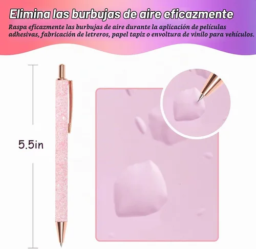 Vista 4 de TECKWRAP Herramienta de pluma de pasador de deshierbe para el proyecto de manualidades de vinilo DIY - rosa brillante Retractable Weeding Pin Pen