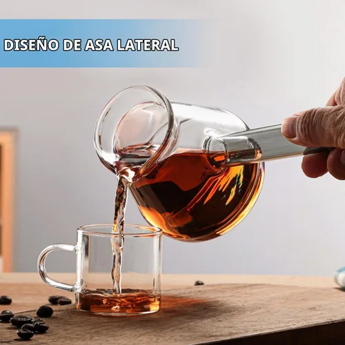 Vista 2 de Hemoton Cafetera turca de vidrio de borosilicato de 14.25 onzas, cafetera para estufa con asa, calentador de leche, chocolate caliente o mantequilla