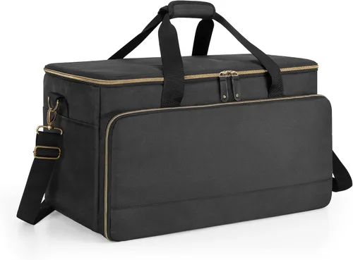Vista 8 de Trunab Bolsa grande de viaje para archivos de cable de DJ con divisor interior desmontable y compartimento acolchado para laptop de 15.6 pulgadas