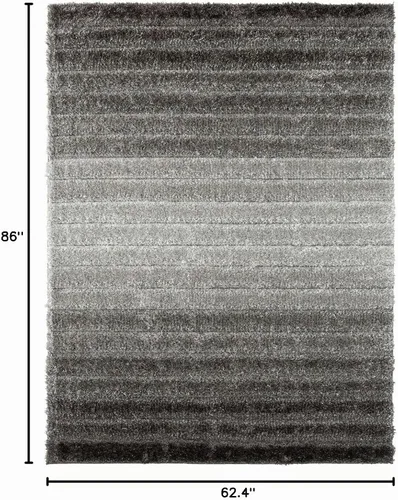 Vista 2 de LUXE WEAVERS - Alfombra geométrica de pelo largo, color gris, 5 x 7