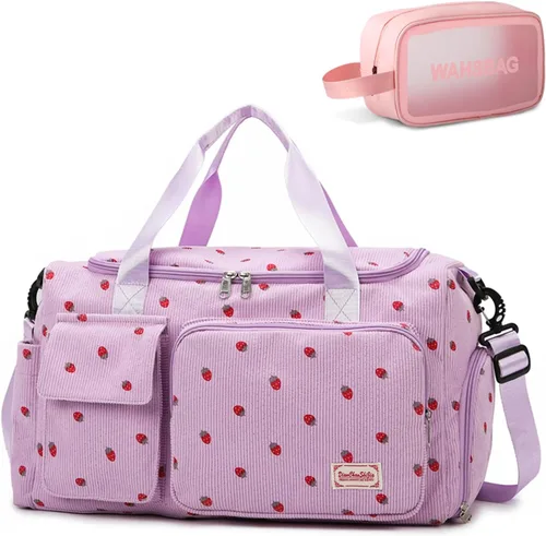 Vista 230 de Pequeña bolsa de gimnasio para mujer, bolsa de viaje con compartimento para zapatos