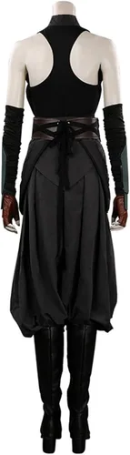 Vista 3 de Masfrida Disfraz de Tano para adultos, disfraz de cosplay para mujer, uniforme SW, tocado para Halloween