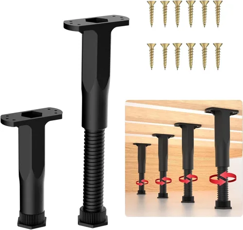 Vista 10 de Patas de soporte de cama ajustables, soporte central telescópico de 5.1 a 8.6 pulgadas