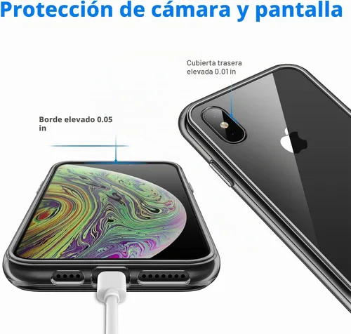 Vista 5 de JETech Funda para iPhone Xs Max, antiamarilleo, color negro