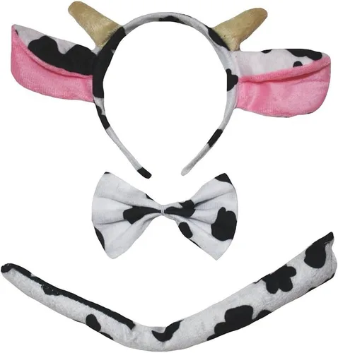 Vista 10 de Petitebella Traje combinado de 3 piezas con diadema de animales y pajarita y cola