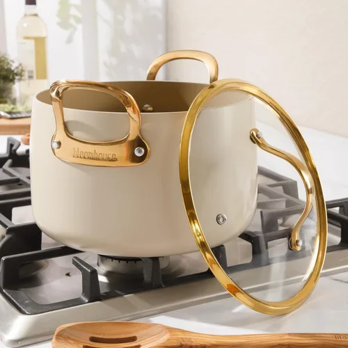Vista 5 de bloomhouse - Dos veces ganador de los Favoritos de Oprah - Olla holandesa antiadherente de aluminio resistente de 8 cuartos de galón, libre de PFA