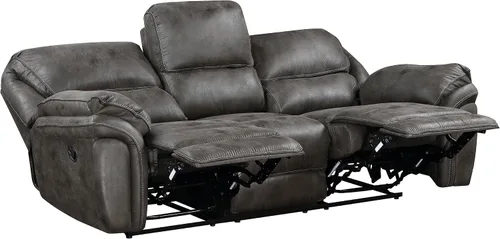 Vista 29 de Lexicon Sofá reclinable doble manual, sofá reclinable de pared de microfibra pulida para comodidad de la sala de estar, asientos de espuma sobre