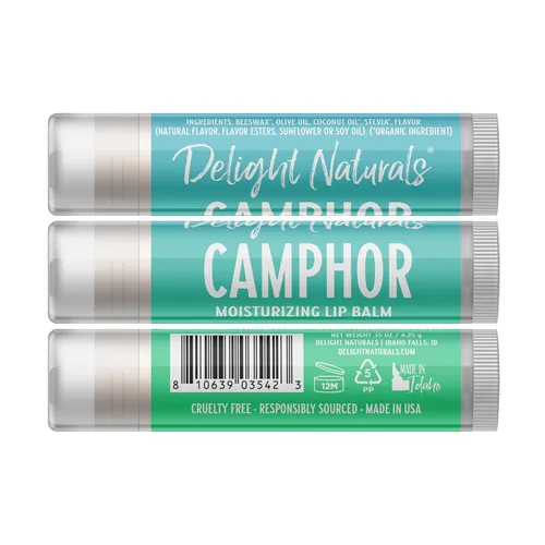 Vista 2 de Delight Naturals Bálsamo labial de alcanfor - Tubo único