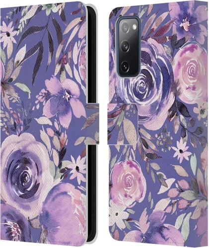 Vista 227 de Head Case Designs Officially Licensed Ninola Abstract Poppies Lilac Floral Leather Wallet Case Compatible with Samsung Galaxy A07 4G