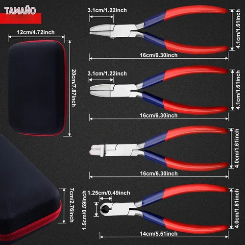 Vista 5 de Kit de reparación de lentes con destornillador y caja de almacenamiento, juego de alicates ópticos para lentes de ojos, alicates de ajuste de gafas