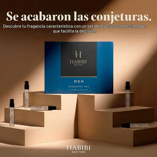 Vista 2 de H HABIBI Set de descubrimiento de fragancias para hombre, 5 × 0.1 fl oz
