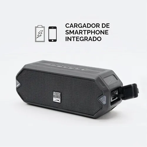 Vista 5 de Altec Lansing - Altavoz Bluetooth inalámbrico HydraJolt, altavoces portátiles impermeables con cargador de teléfono integrado y luces, todo a prueba