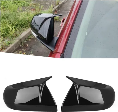 Vista 8 de Tapa de la tapa del espejo retrovisor de la puerta lateral para Cadillac CT4 ATS 2013-2024 negro