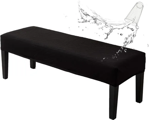 Vista 22 de Genina Fundas impermeables para banco de comedor, protector de asiento de banco de jacquard elástico, funda de banco rectangular para dormitorios