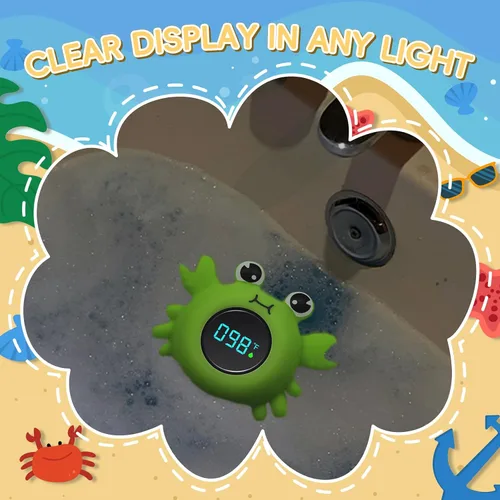 Vista 7 de b&h Termómetro de baño para bebé, lectura instantánea, lector digital de agua y temperatura ambiente, sensor de agua de seguridad para bebés